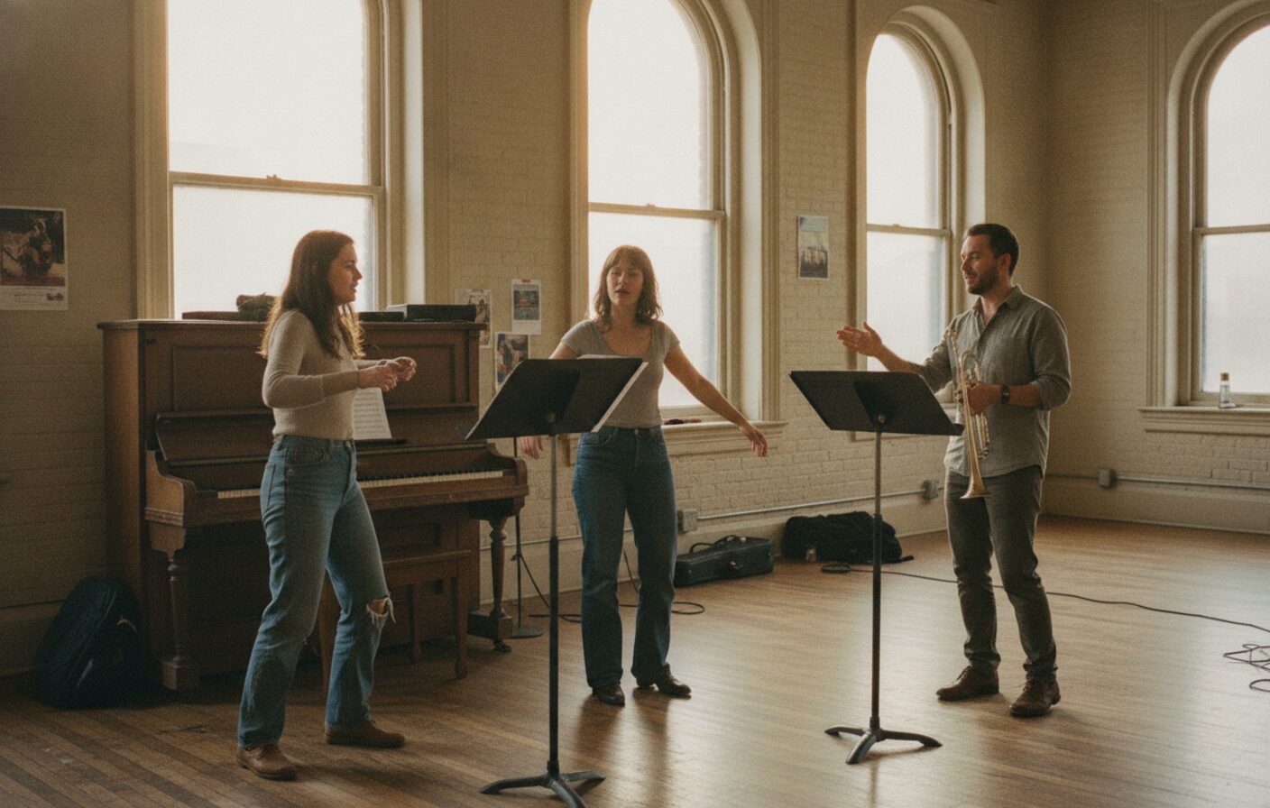 The Velvelettes soul band rehearsing charts and choreography in their Detroit rehearsal room